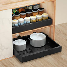 Load image into Gallery viewer, STORFEX Adjustable Width Retractable Kitchen Cabinet Drawer - Black