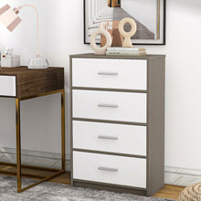 Load image into Gallery viewer, Fraser Country: Lada Home 4 Drawer Storage Dresser - Grey &amp; White With Silver Handle