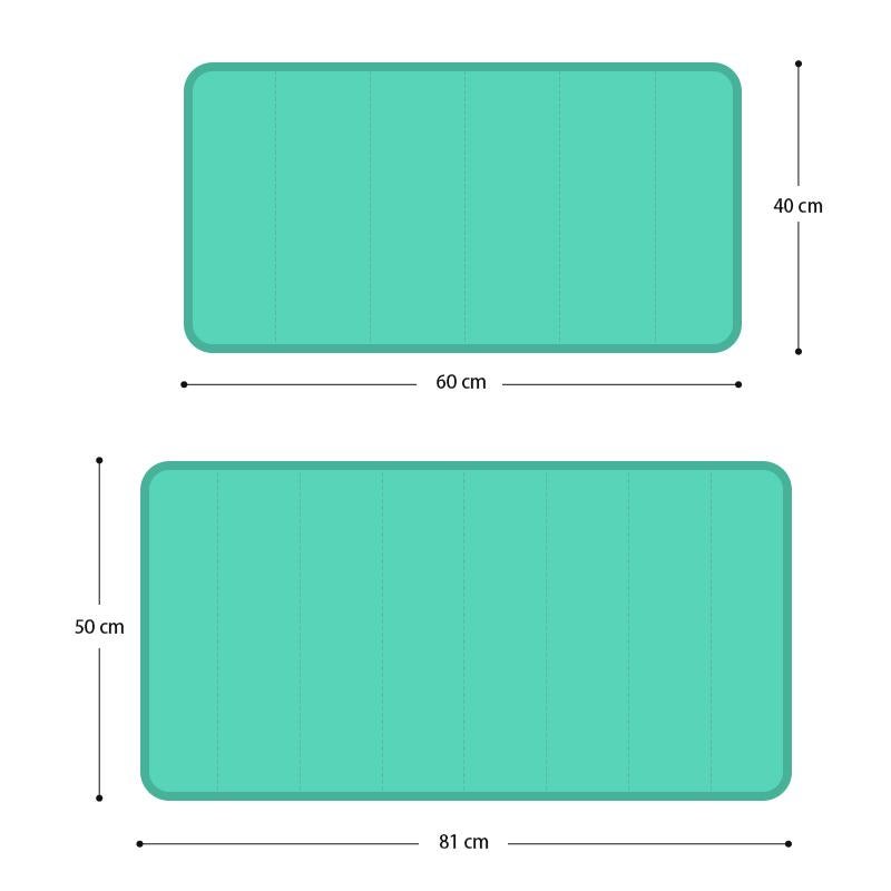 COMFEYA 2 Pack Bath Mat Set - Green