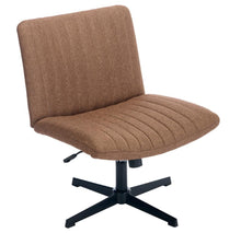 Load image into Gallery viewer, Gorilla Office- Ribbed Faux Linen Office Chair Brown