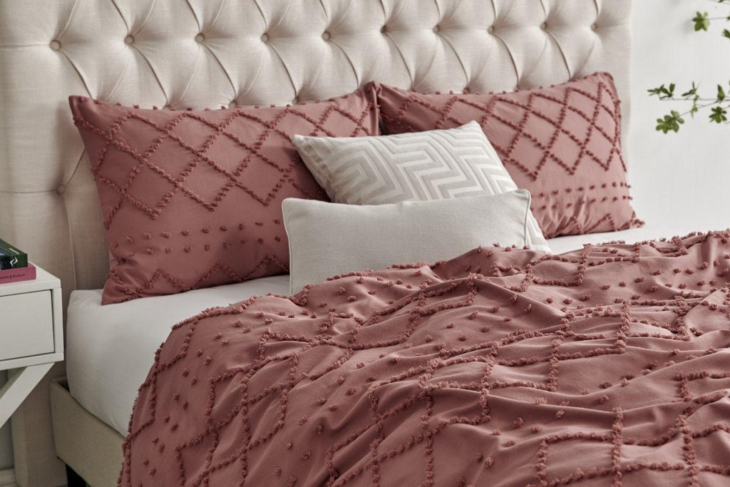 Ovela Tilly Tufted Quilt Cover Set (Desert Sand, Double)