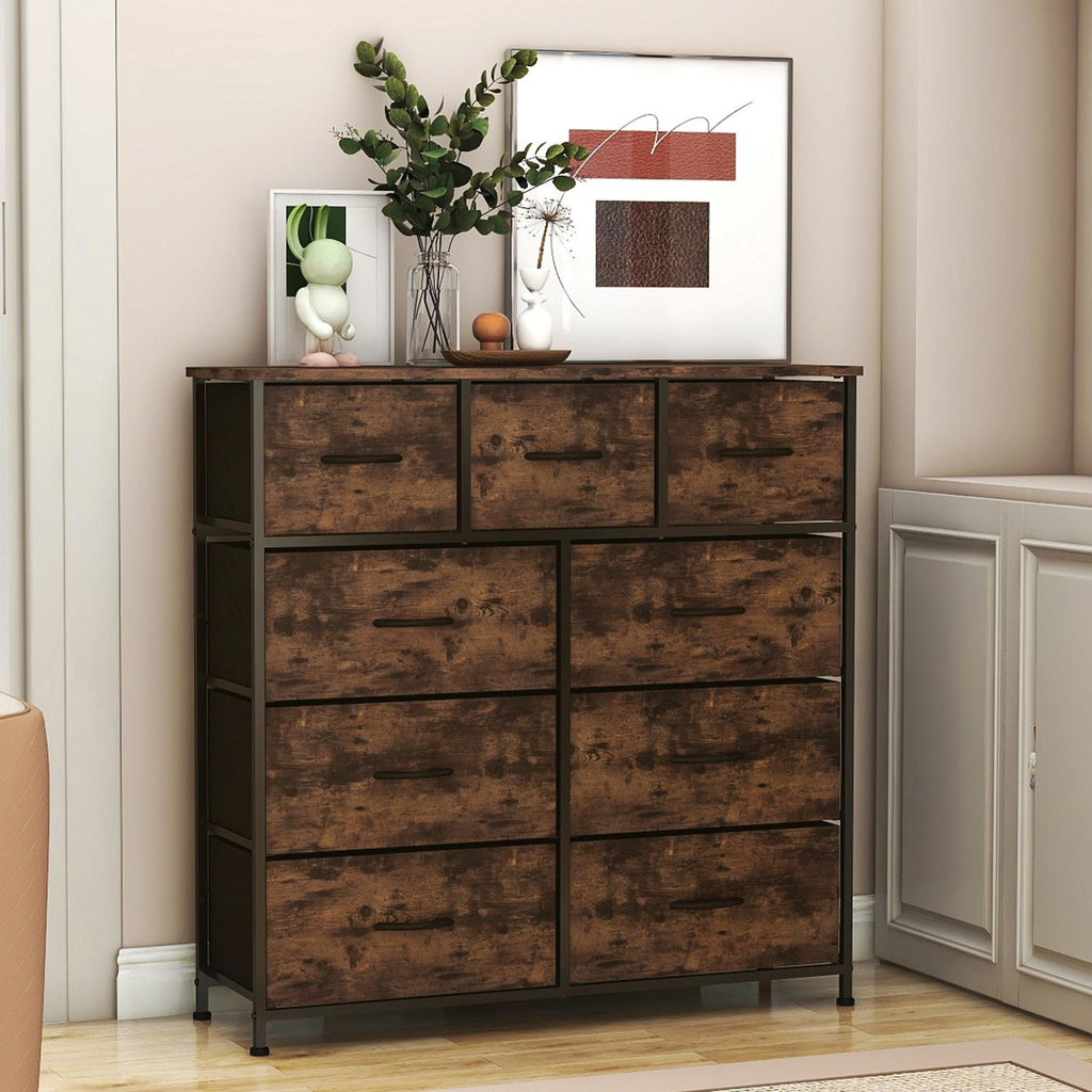 Fraser Country 9 Drawer Storage Chest - Rustic Walnut