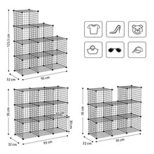 Load image into Gallery viewer, STORFEX 9-Cube DIY Metal Storage Shelf - Black