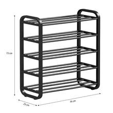 Load image into Gallery viewer, STORFEX 5-Tier Stackable Shoe Rack - Black