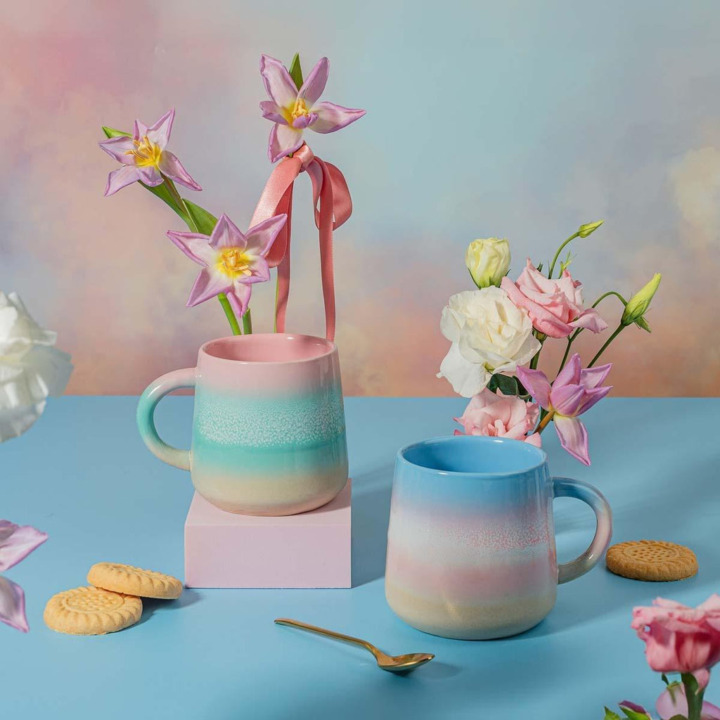 Sass & Belle: Pastel Ombre Mug - Pink/Green (360ml)