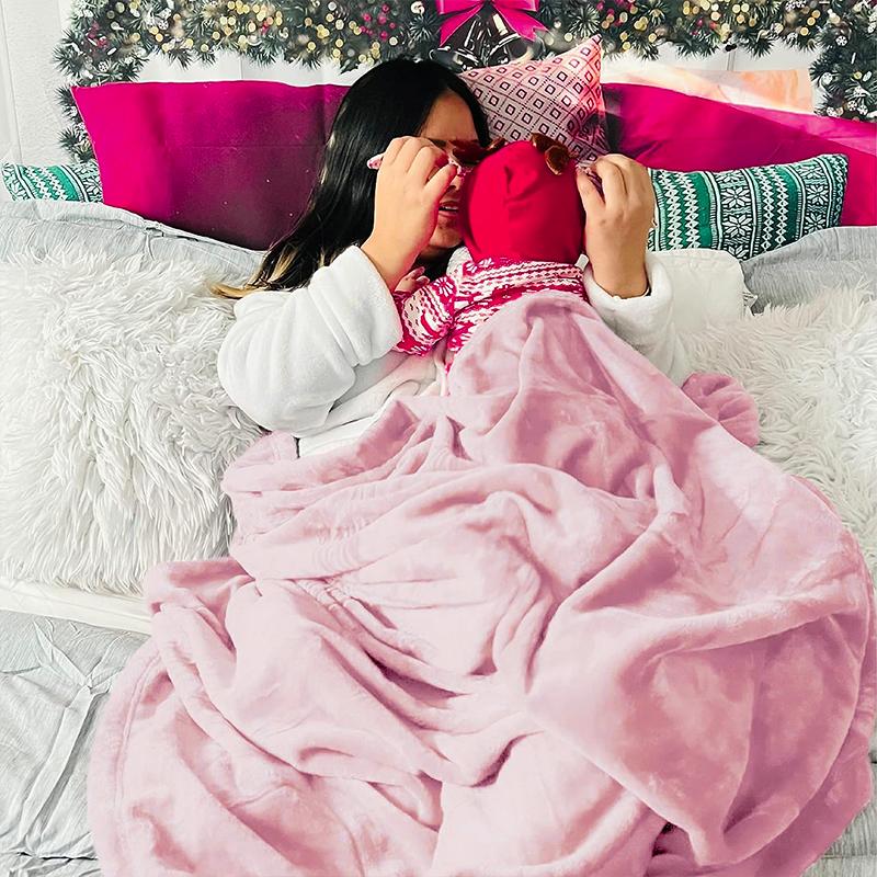 COMFEYA 150x200cm Ultra-Soft Fleece Blanket - Pink