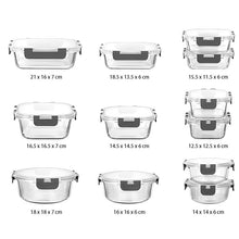 Load image into Gallery viewer, STORFEX 12 Piece Glass Storage Containers with Lids - Grey