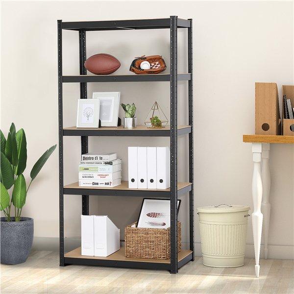 5-Tier Adjustable Boltless Garage Shelving Unit - 90x40x180cm