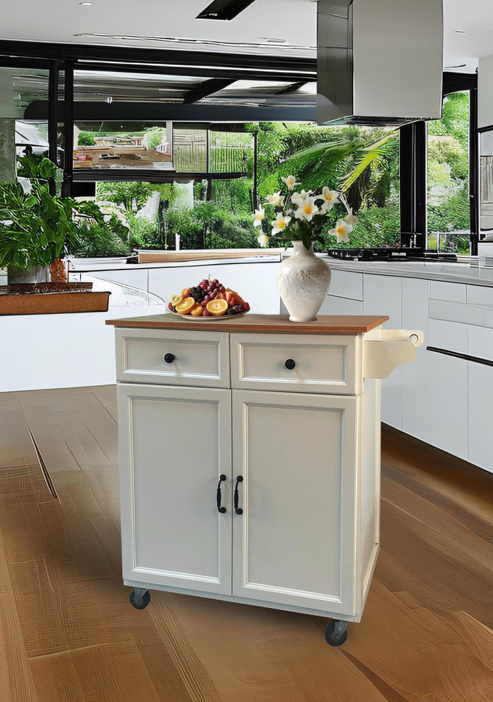 Fraser Country Wooden Kitchen Trolley with 2 Drawer & 2 Door