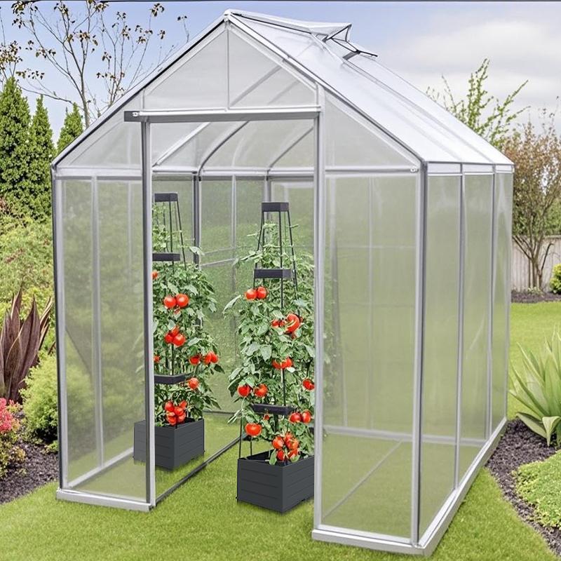 GREENYHAVEN Raised Garden Bed Planter Box with Trellis (2 Pack)