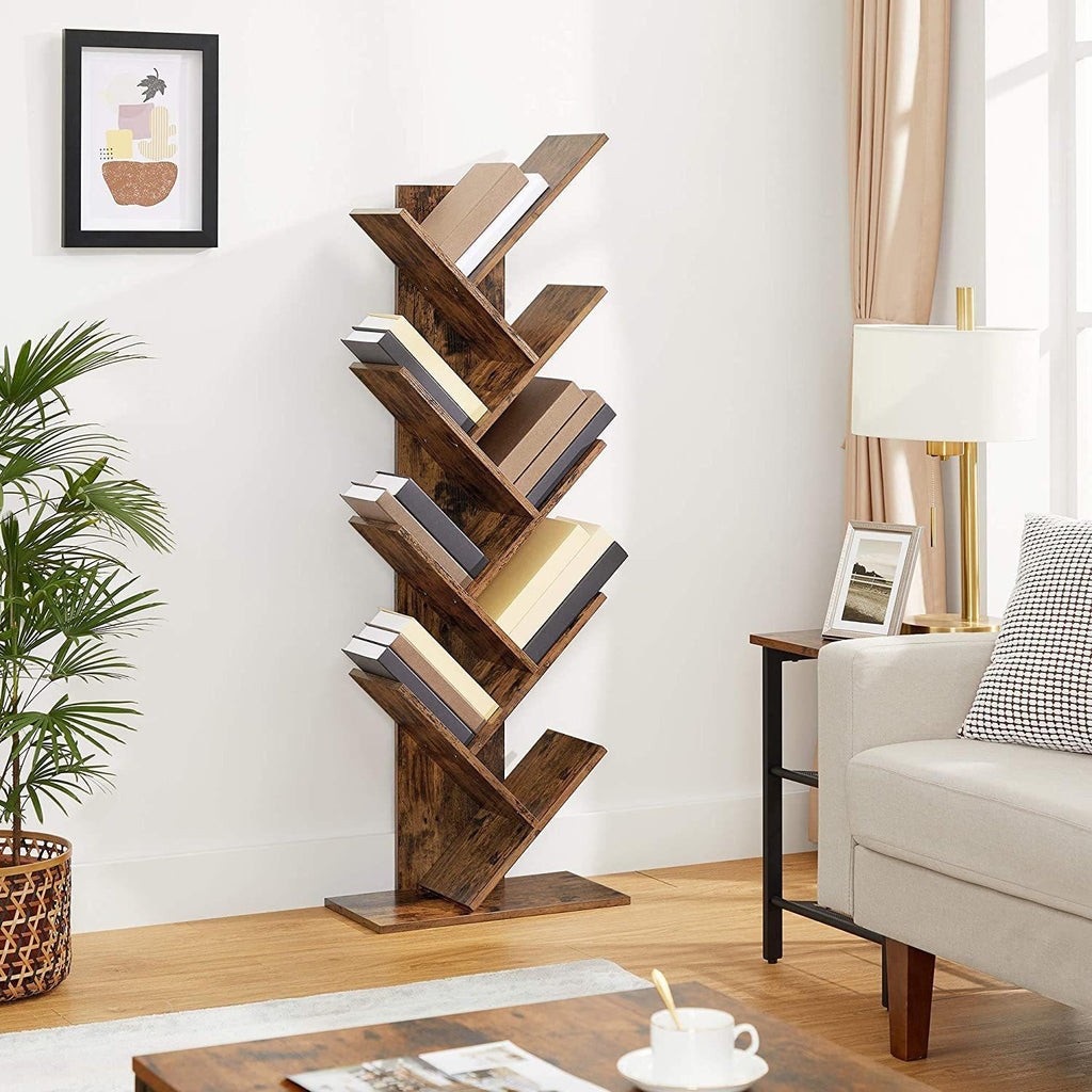 Vasagle 8-Tier Tree Bookshelf - Rustic Brown
