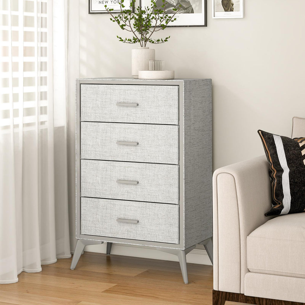Fraser Country: Lyle 4 Drawer Dresser - Snow Velvet Light Grey