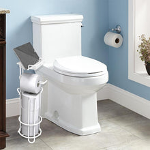 Load image into Gallery viewer, STORFEX Bathroom Toilet Tissue Roll Storage with Phone Holder - White