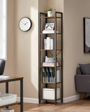 Load image into Gallery viewer, VASAGLE 6-Tier Bookshelf - Rustic Brown &amp; Black