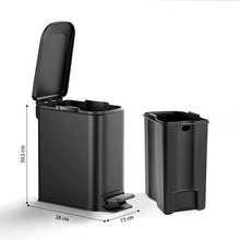 Load image into Gallery viewer, STORFEX Stainless Steel Rubbish Bin - Black (6L)