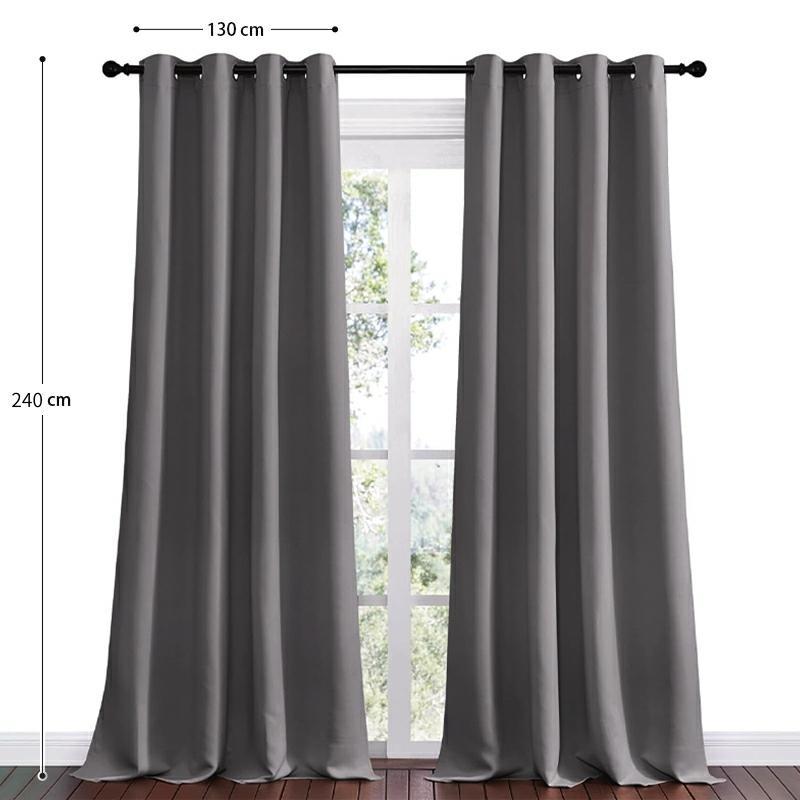 COMFEYA Outdoor and Indoor Blackout Curtains 130x240cm - Grey (2 Pack)
