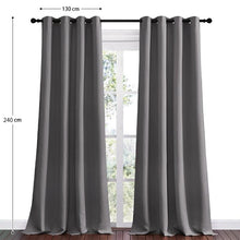 Load image into Gallery viewer, COMFEYA Outdoor and Indoor Blackout Curtains 130x240cm - Grey (2 Pack)