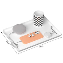 Load image into Gallery viewer, STORFEX 2 Pack Bed Side Table Tray Organizer - White