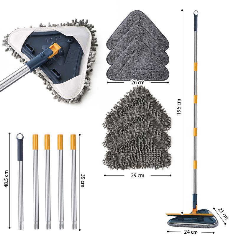 CLEANFOK Wall Cleaner Mop with Long Handle with 6 Pads