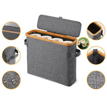Load image into Gallery viewer, STORFEX Toilet Paper Storage Basket with Lid - Grey