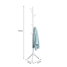 Load image into Gallery viewer, Wooden Coat Tree with 8 Hooks - White
