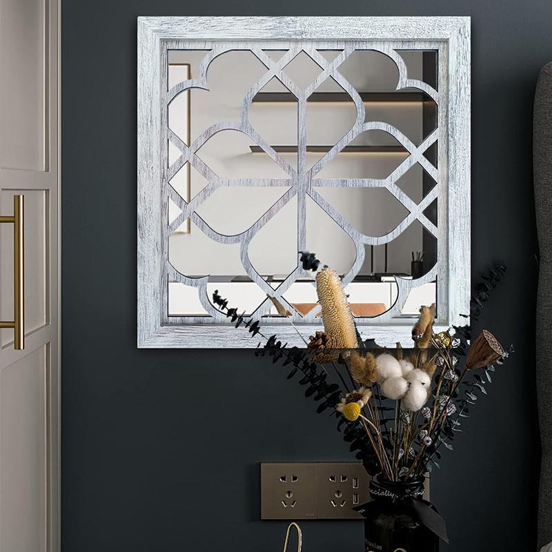 Rustic Square Wall Mirror (2 Pack)