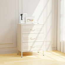 Load image into Gallery viewer, Fraser Country Milan Metal Storage Cabinet with 3 Drawers - Cream