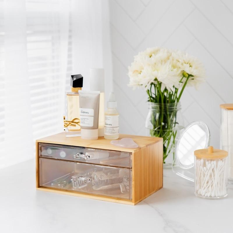 Seymours: Lyra Bamboo Clear 2 Drawer Storage