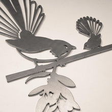 Load image into Gallery viewer, MetalBird Piwakawaka Fantail &amp; Baby Garden Art