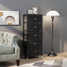 Load image into Gallery viewer, Fraser Country 5 Drawer Storage Dresser - Black / Silver