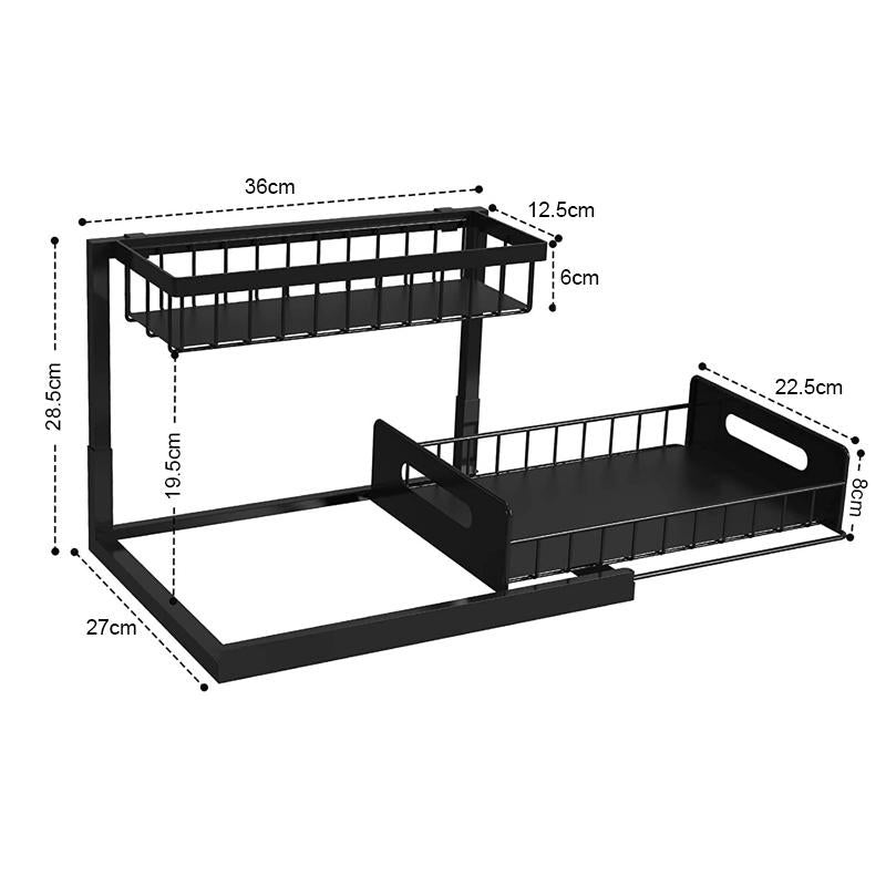 STORFEX 2 Tier Sink Organizer - Black