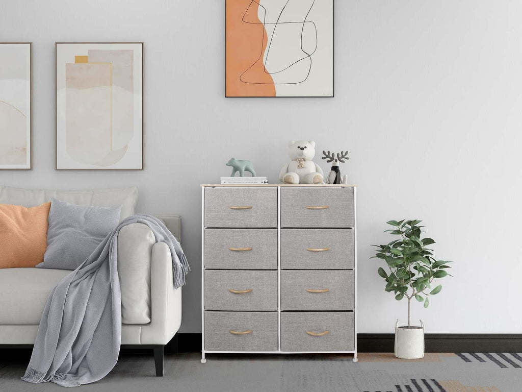 Ovela 8 Drawer Storage Chest (Light Grey)