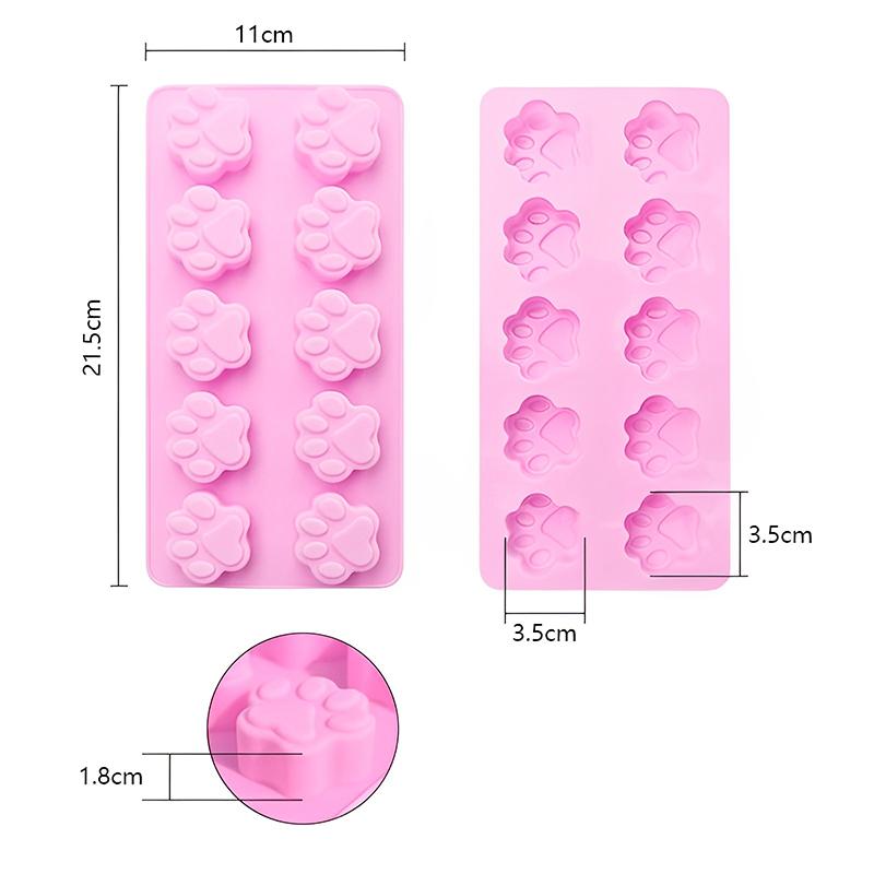 COOKOZZY Puppy Dog Paw and Bone Silicone Moulds - 4 Pack
