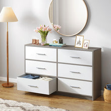 Load image into Gallery viewer, Fraser Country: Lada Home 6 Drawer Storage Dresser - Grey &amp; White With Silver Handle