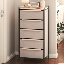 Load image into Gallery viewer, Fraser Country 5 Drawer Byra Dresser - Light Grey &amp; Black