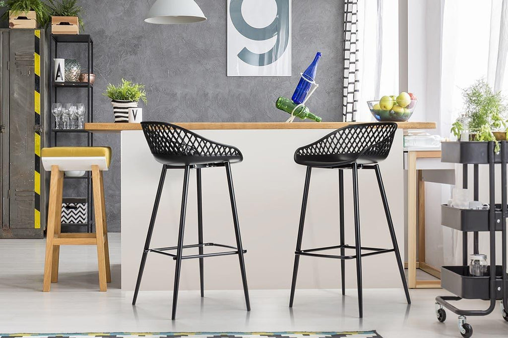Ovela Set of 2 Leerdam Bar Stools (Black)