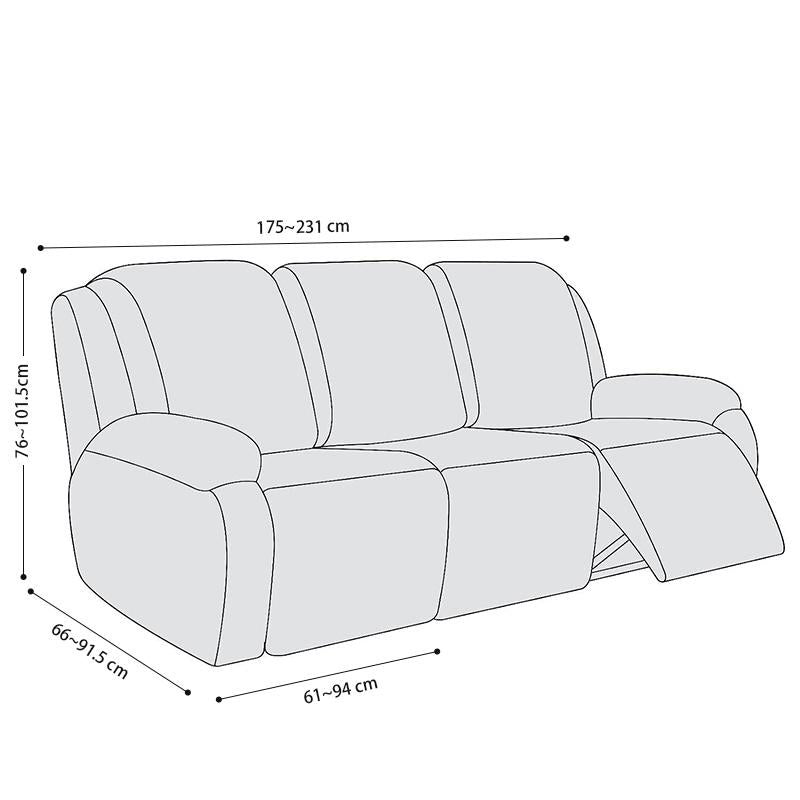 COMFEYA 3 Seater Recliner Covers for Recliner Chair - Gray