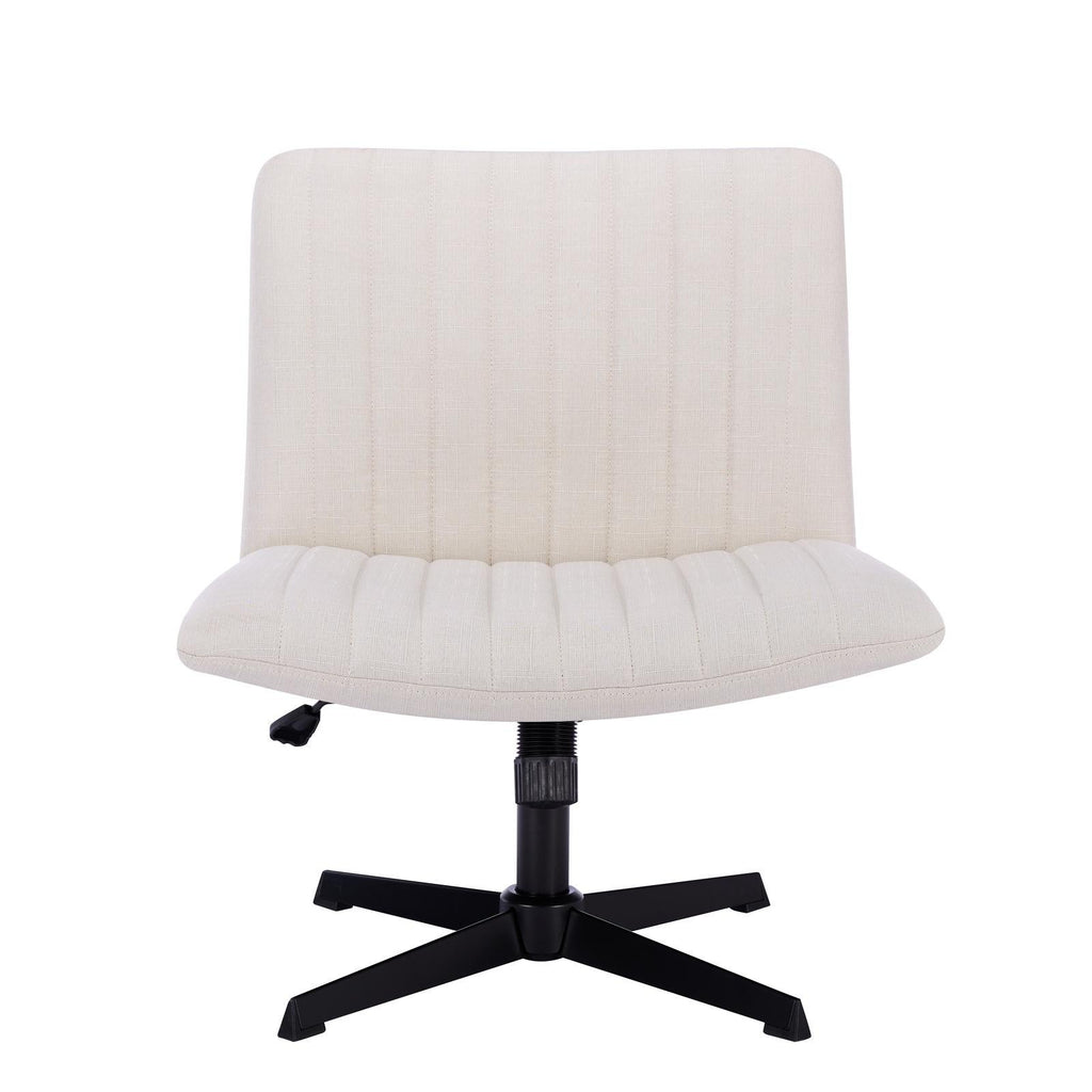 Gorilla Office- Ribbed Faux Linen Office Chair Ivory