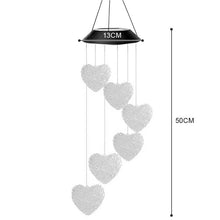 Load image into Gallery viewer, LUMIRO Outdoor Solar Heart Shaped Decorative Wind Chime - White