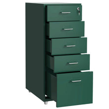 Load image into Gallery viewer, Gorilla Office - Mobile Metal 5 Drawer Cabinet - Pine Green