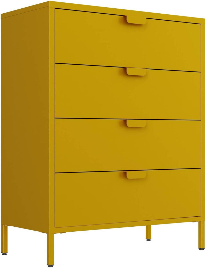 Fraser Country: Milan Metal Storage 4 Drawers - Yellow