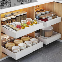 Load image into Gallery viewer, STORFEX Adjustable Width Retractable Kitchen Cabinet Drawer - White