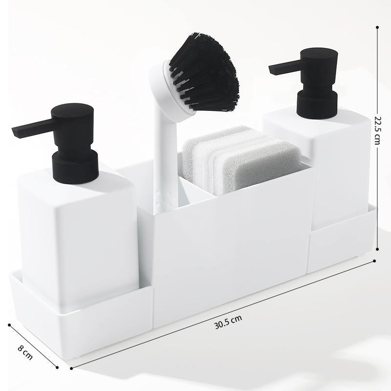STORFEX Kitchen Soap Dispenser with Sponge Holder - White