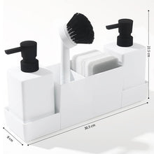 Load image into Gallery viewer, STORFEX Kitchen Soap Dispenser with Sponge Holder - White