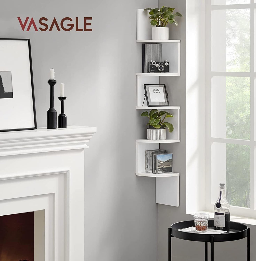 Vasagle Floating Corner Shelf - 5-Tier (White)