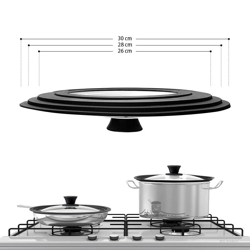 OZZYCOOK Universal Lid for Pots, Pans, and Skillets - Black