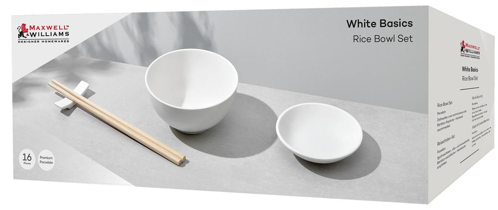 Maxwell & Williams: White Basics Rice Bowl Set (16 Piece Set)