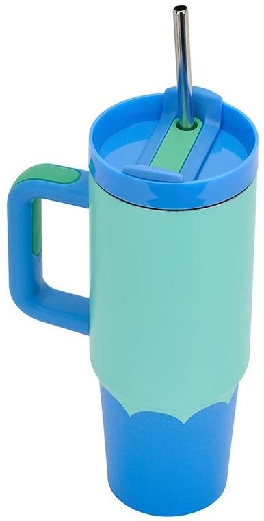 Annabel Trends: Double Walled Super Sip Wave - Aqua Blue