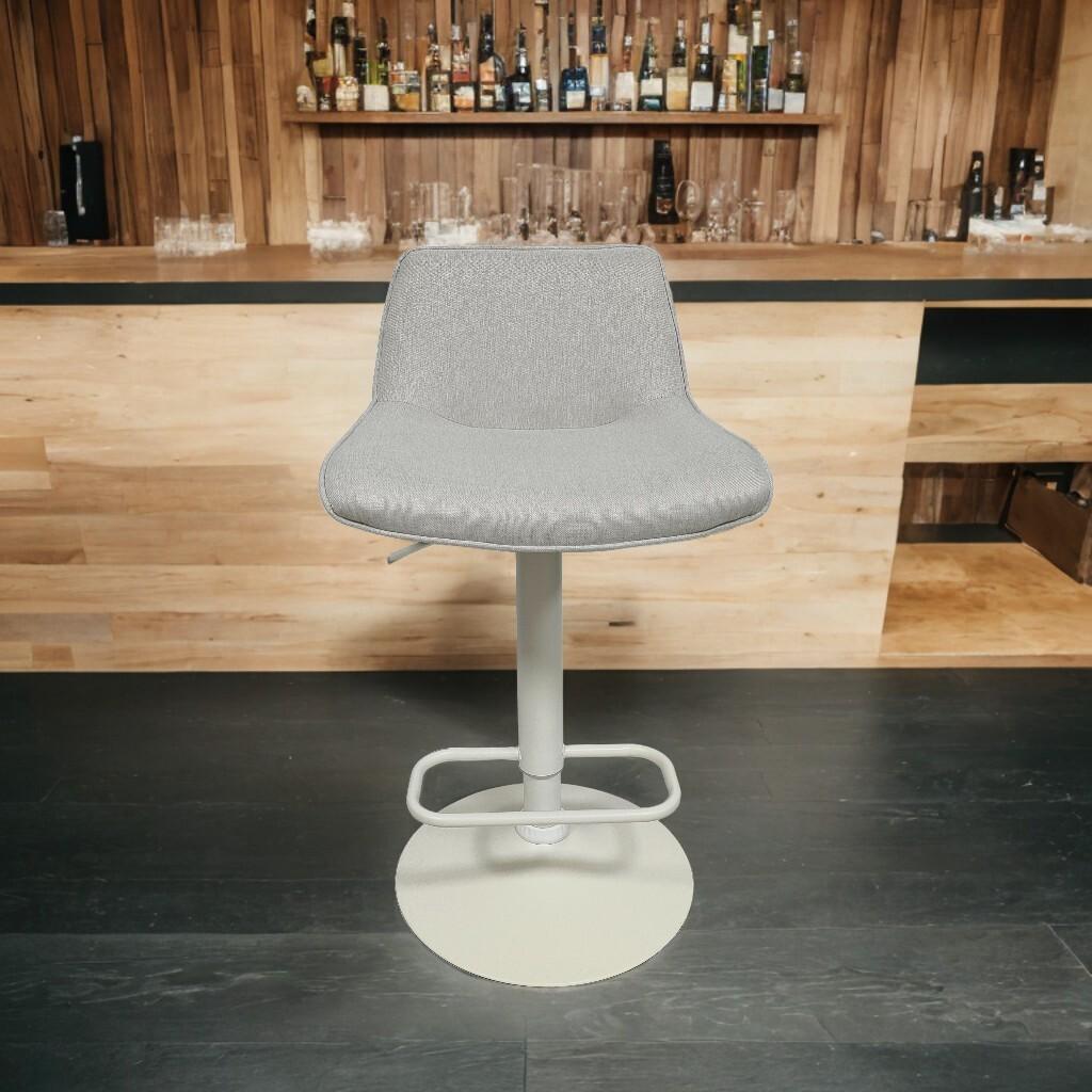 Fraser Country Set of 2 Adjustable Swivel Fabric Bar Stool - White/Cream