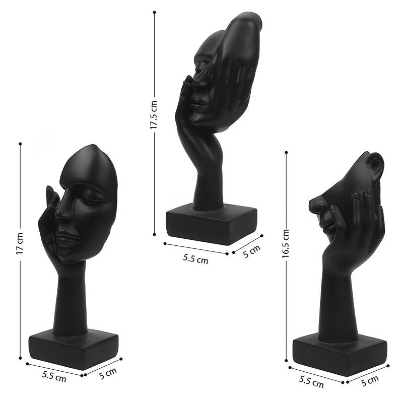 3 Pcs Thinking Resin Display - Black